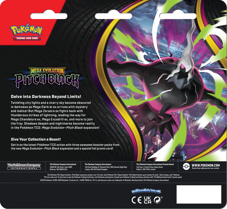 Pokemon Pitch Black 3pk Checklane Booster Pack