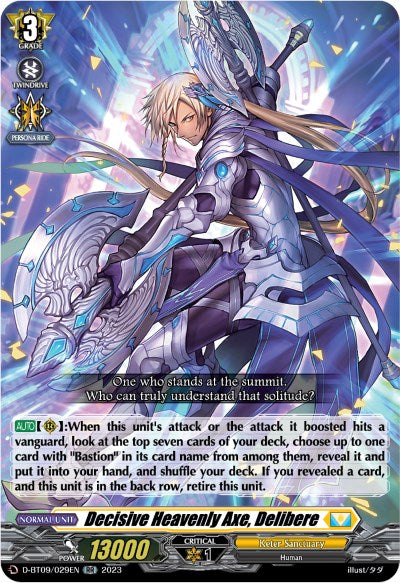 Decisive Heavenly Axe, Delibere