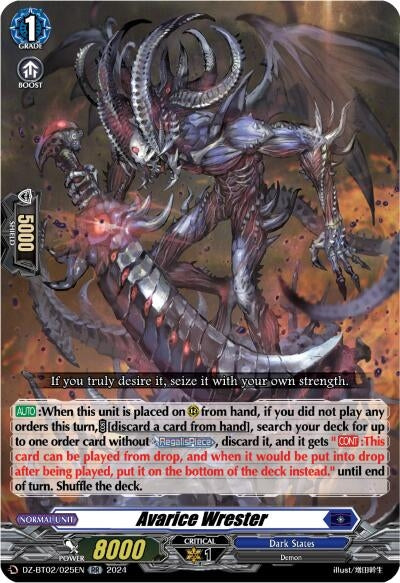 Image for Avarice Wrester (DZ-BT02/025EN) - Cardfight Vanguard