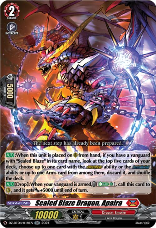 Sealed Blaze Dragon, Apalra [DZ-BT04 - DZ-BT04/019EN]