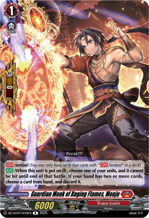 Image for Guardian Monk of Raging Flames, Monju (DZ-BT07/070EN) - Cardfight Vanguard