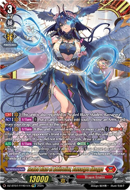 Image for Sealed Blaze of Arbitration, Bavsargra Aksayya (FFR) (DZ-BT07/FFR01EN) - Cardfight Vanguard