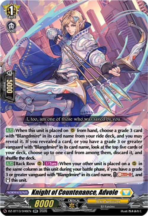 Knight of Countenance, Advole